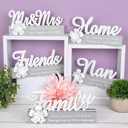 Floral Sentiments Table Plaques